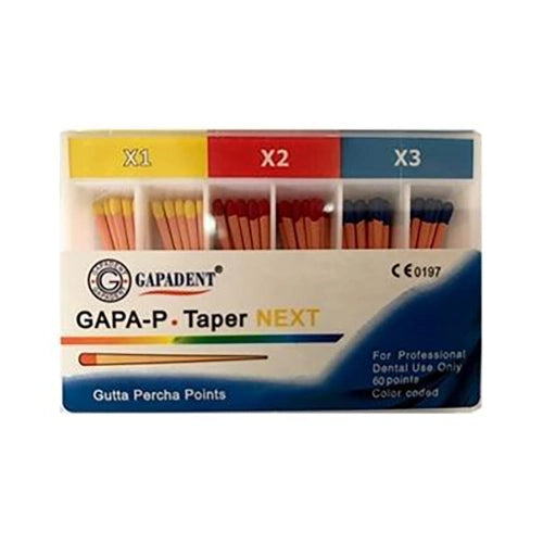 GAPA-P Taper Next Gutta Percha -X1, X2,X3 Assorted (60 Points) (4119995285603)