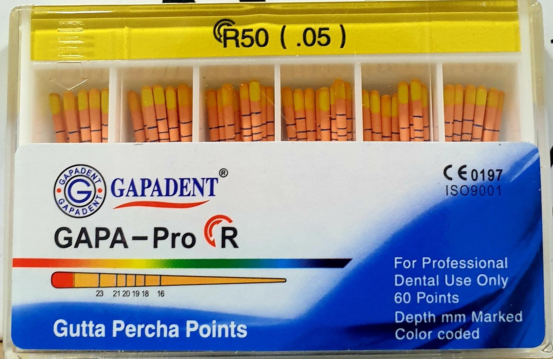 GAPAPro R Gutta Percha Points R50 (.05) (60 Points)