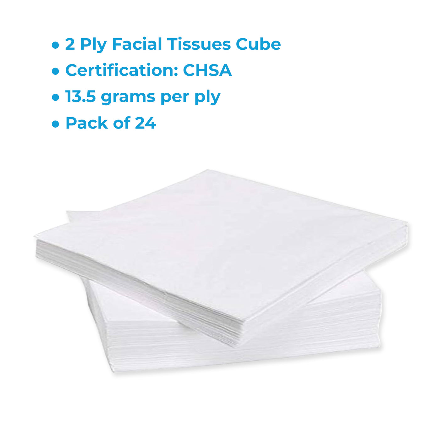 Facial Tissues Cube 2 Ply 70 sheets (Pack of 24) (9319501201718)