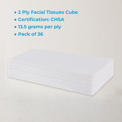 Facial Tissues 2 Ply 100 Sheets (Pack of 36) (9319603896630)