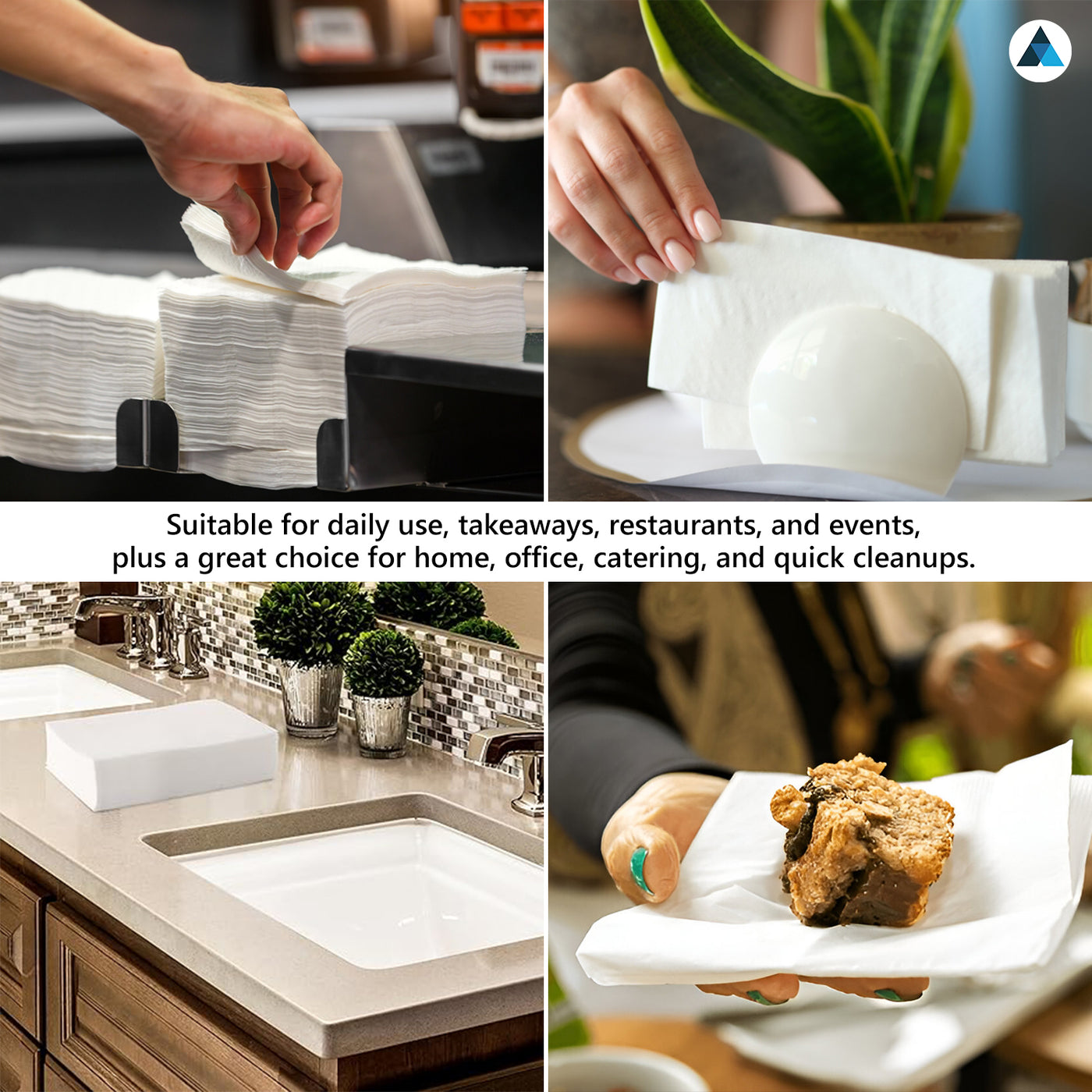 Premium White 2-Ply Disposable Napkins