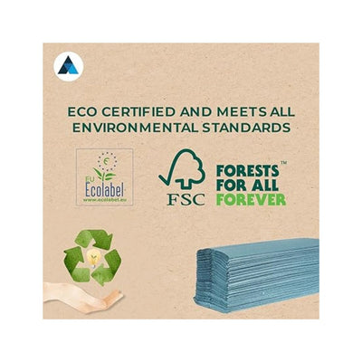Z-Fold Blue Paper Hand Towel 1 Ply | 3000 Sheets