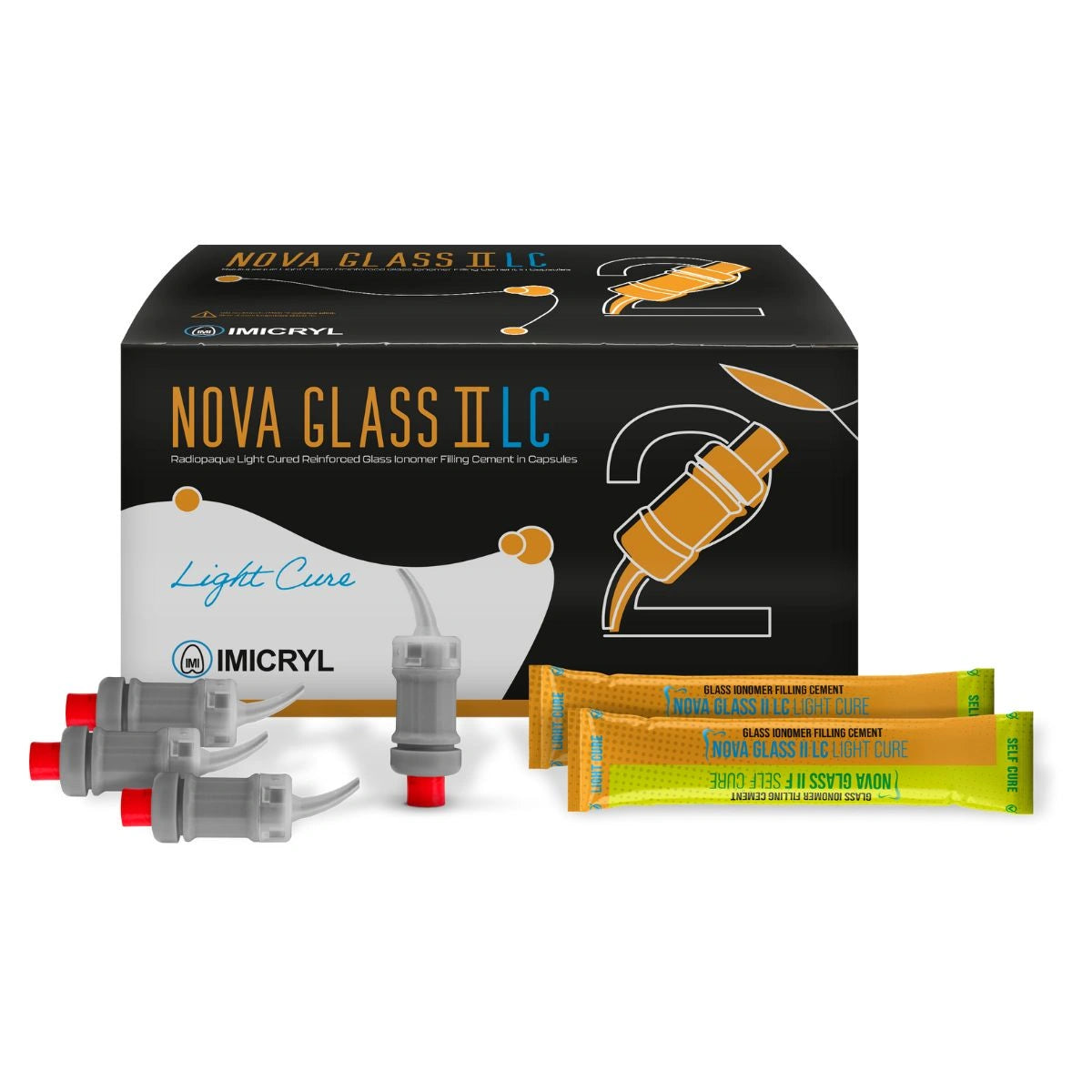 Nova Glass II Light Cure Glass Ionomer Filing Cement (Pack of 10 Compules)