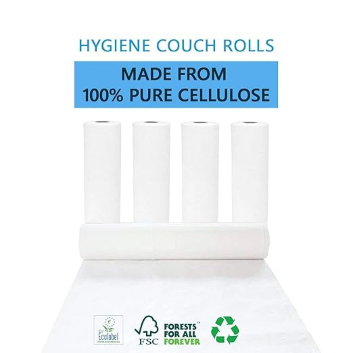 White Couch Roll 2 Ply Pure Cellulose | Pack of 9 and 12
