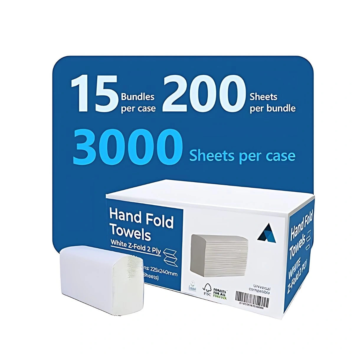 Z-Fold Paper Hand Towel 2 Ply | 3000 Sheets