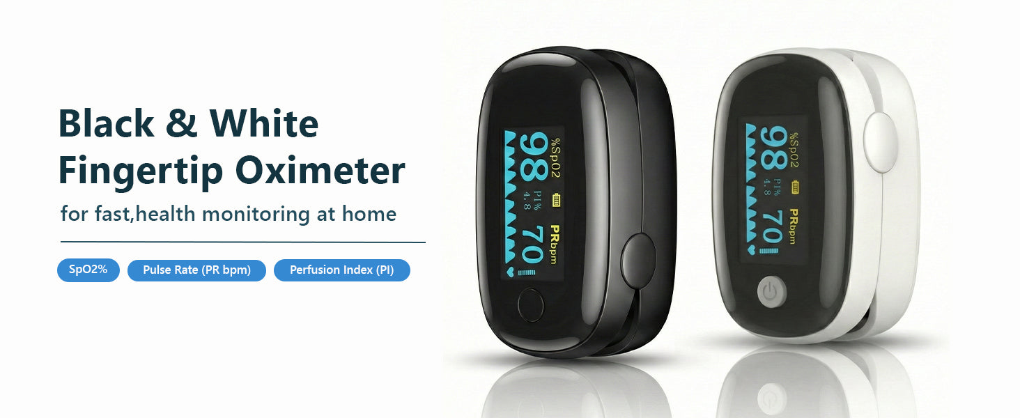 Black Fingertip Pulse Oximeter for all Age Groups