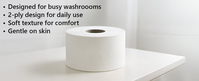 2Ply Mini Jumbo Toilet Roll White