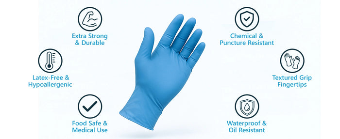 Blue Nitrile Gloves Pack of 100