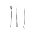 3-Piece Dental Examination Kit with Mirror, Probe & Tweezers