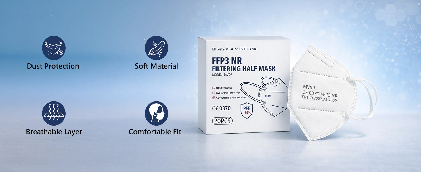 FFP3 Face Masks, Disposable Respirator Masks