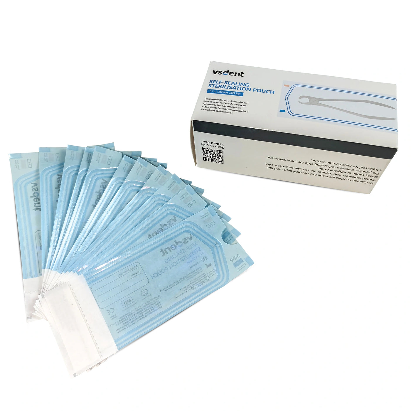 Dental Self Sealing Sterilisation Pouches Available in 4 Sizes (Pack of 200)