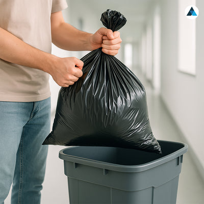 18x29x39 Inches White Heavy Duty Black & White Bin Bags (Pack of 200)