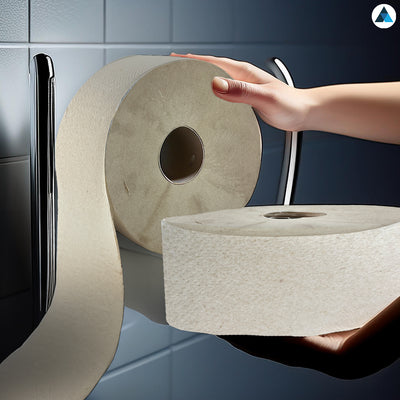 Brown 2 Ply Jumbo Toilet Roll 202m Long with 900 Sheets