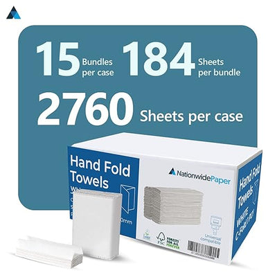 C-Fold Paper Hand Towel 2-Ply | Pack of 2430 Sheets/ 2760 Sheets (9150126752054)