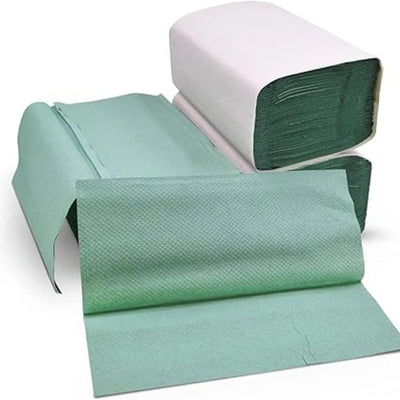 Green V-Fold Paper Hand Towel 1 Ply 4000 Large Sheets