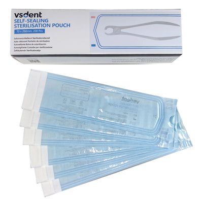 Dental Self Sealing Sterilisation Pouches Available in 4 Sizes (Pack of 200)