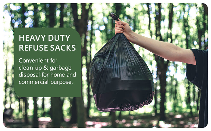 22x33x46 Inch Heavy Duty Black Bin Bags Leak-Proof Refuse Sacks (Pack of 100)