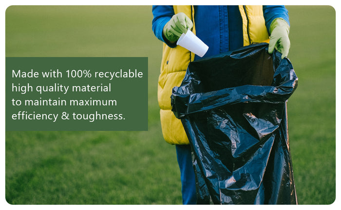 22x33x46 Inch Heavy Duty Black Bin Bags Leak-Proof Refuse Sacks (Pack of 100)