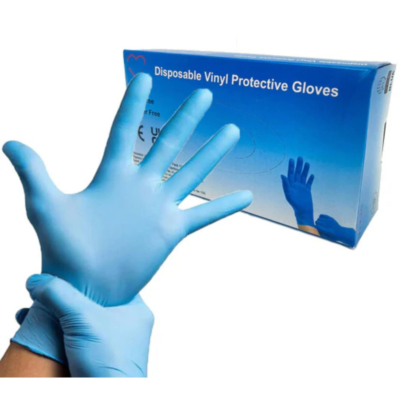 Blue Vinyl Gloves (Pack of 100) (9535052579126) (6838757163107)