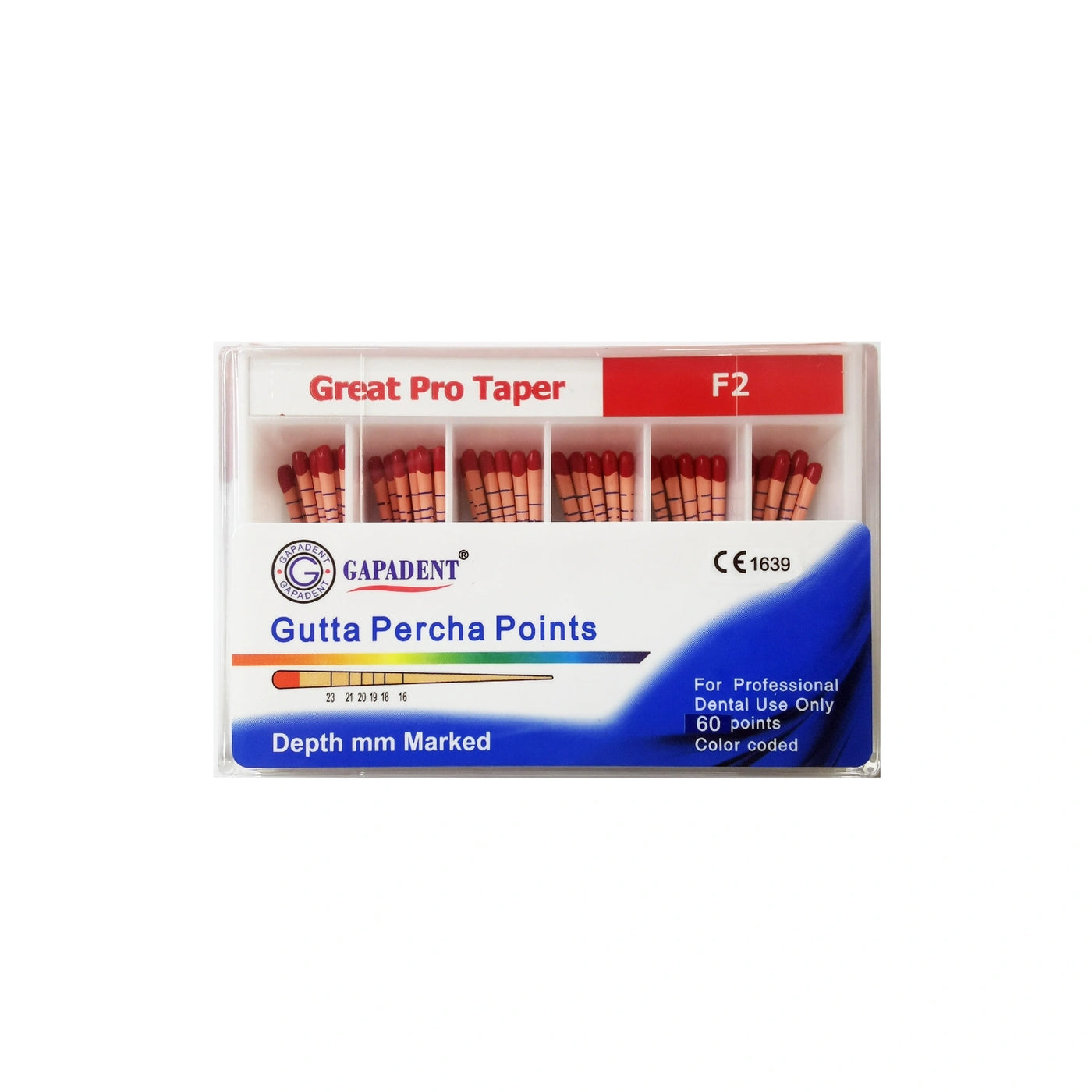 Great Pro Taper Gutta Percha Points-F2 (60 Points)