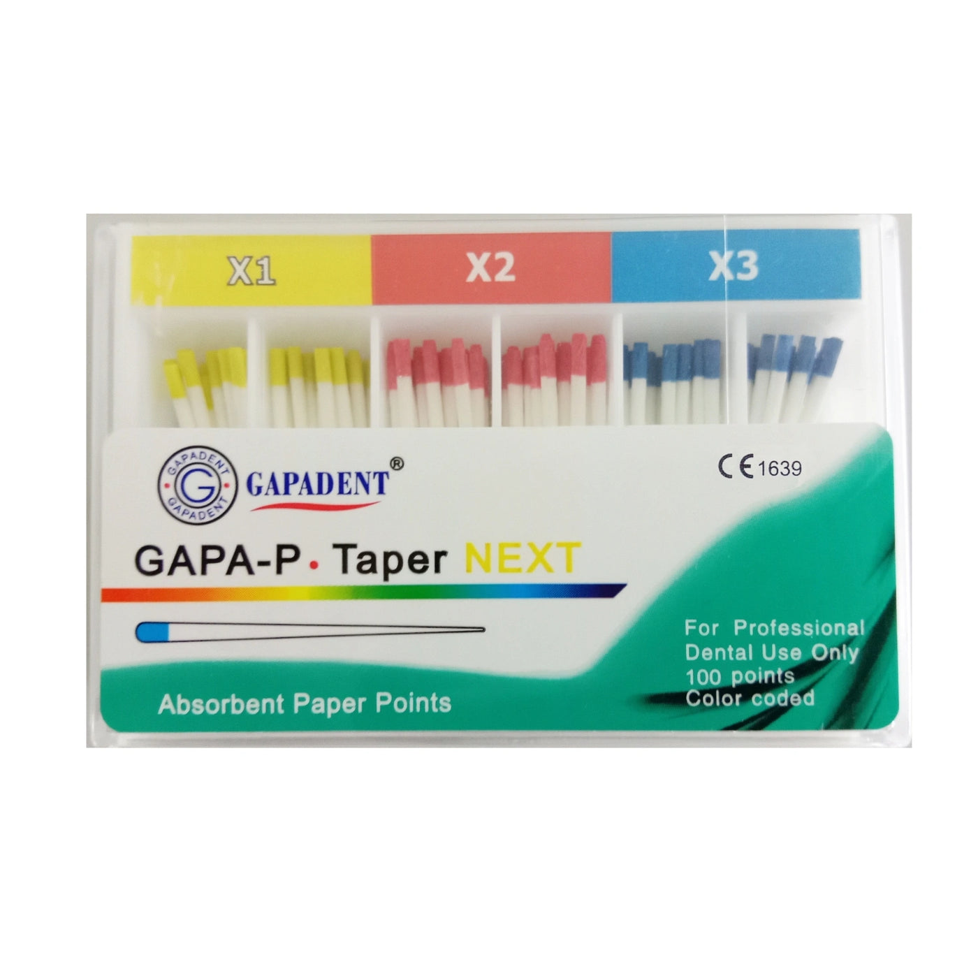 GAPA-P Taper Next Absorbent Paper Points -X1, X2,X3  (60 Points)
