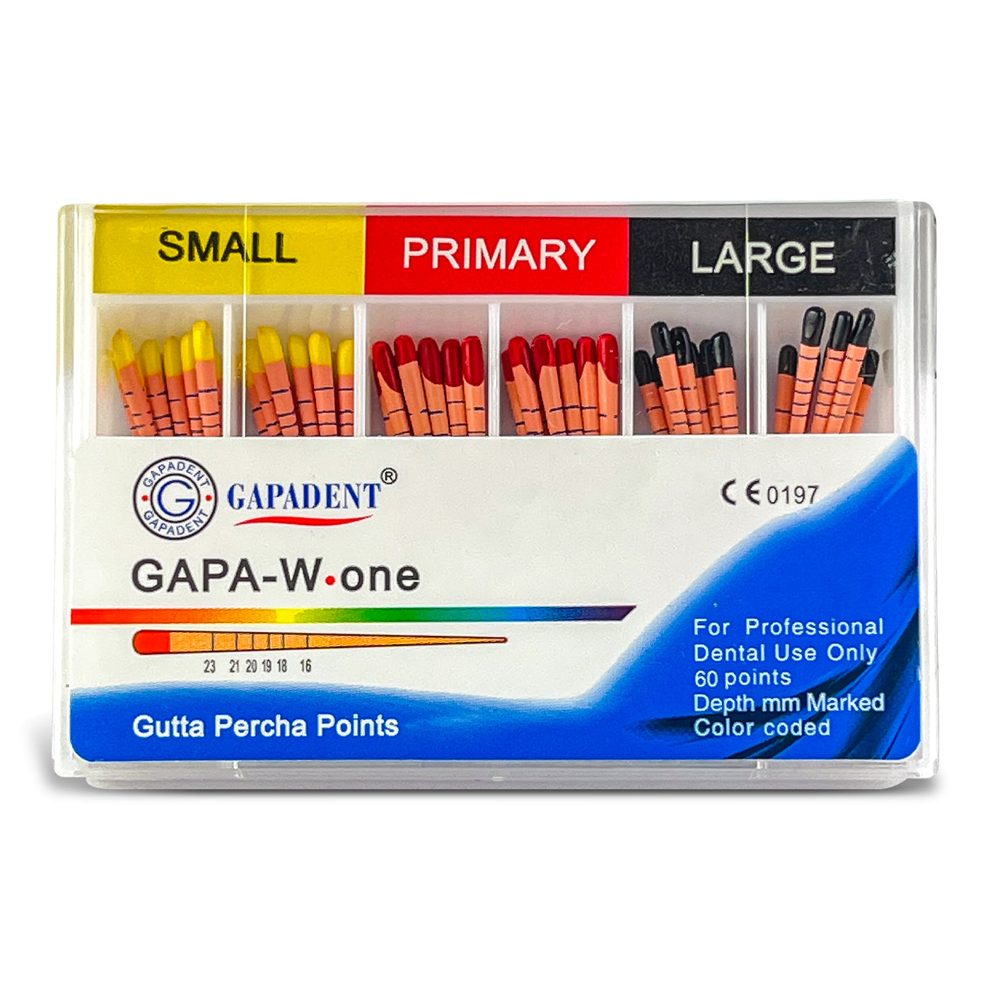 Reciprocating Gutta Percha Points- S,P,L Assorted (pack of 60) (4120000168035)