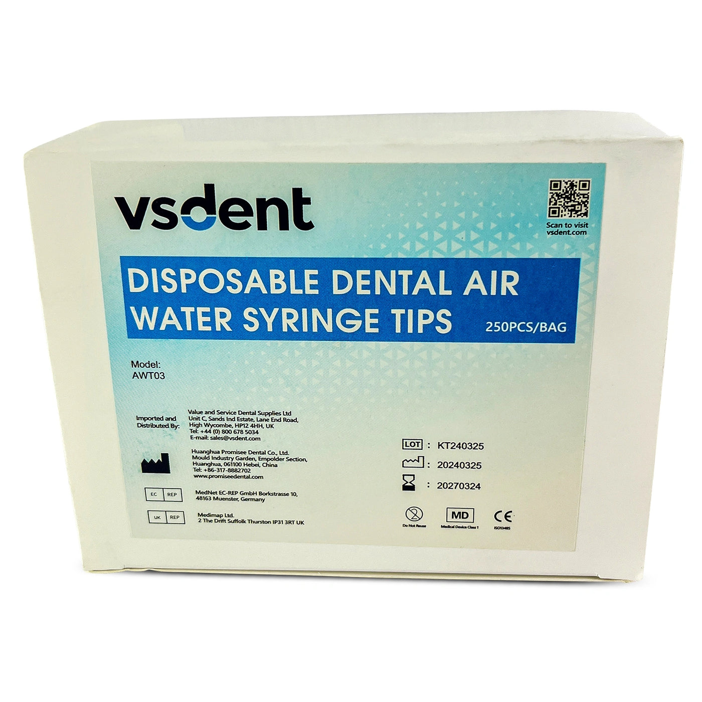 Disposable Dental Air Water Syringe  3 in 1 Tips -250 pcs