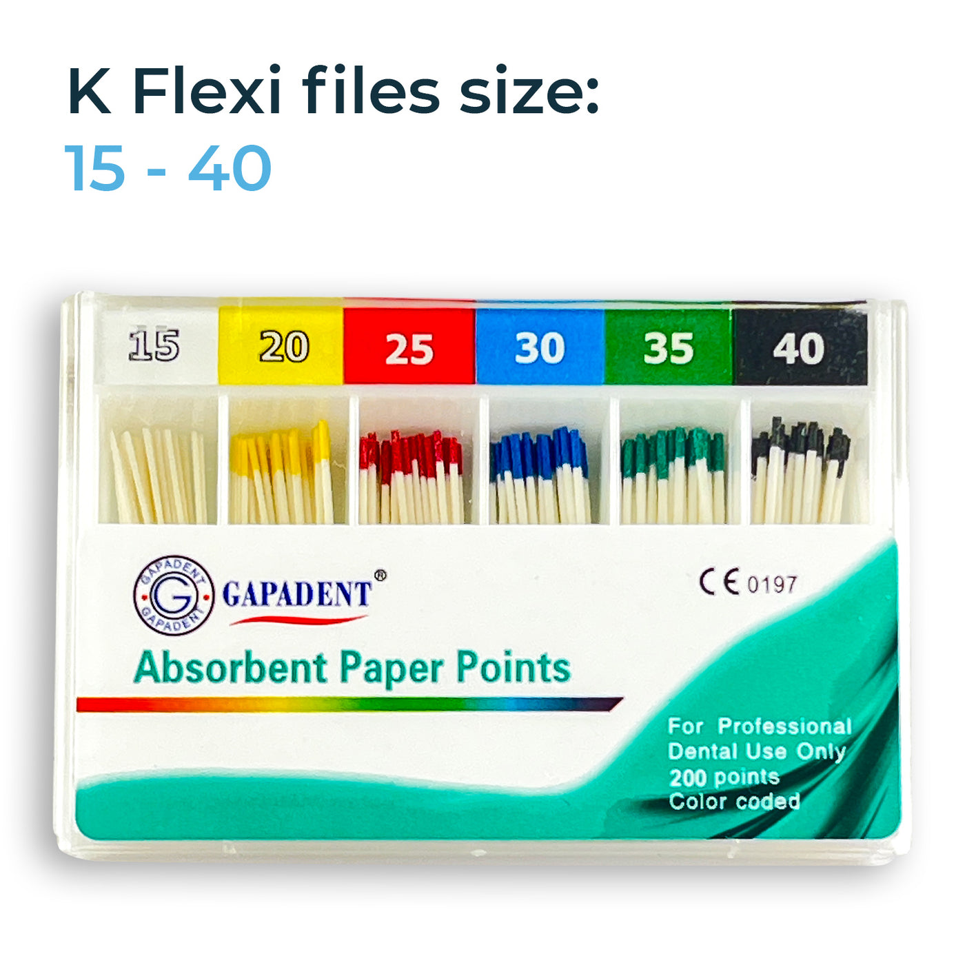 Absorbent Paper Points K Flexi 15 - 40 (200 points) (6580813037667)