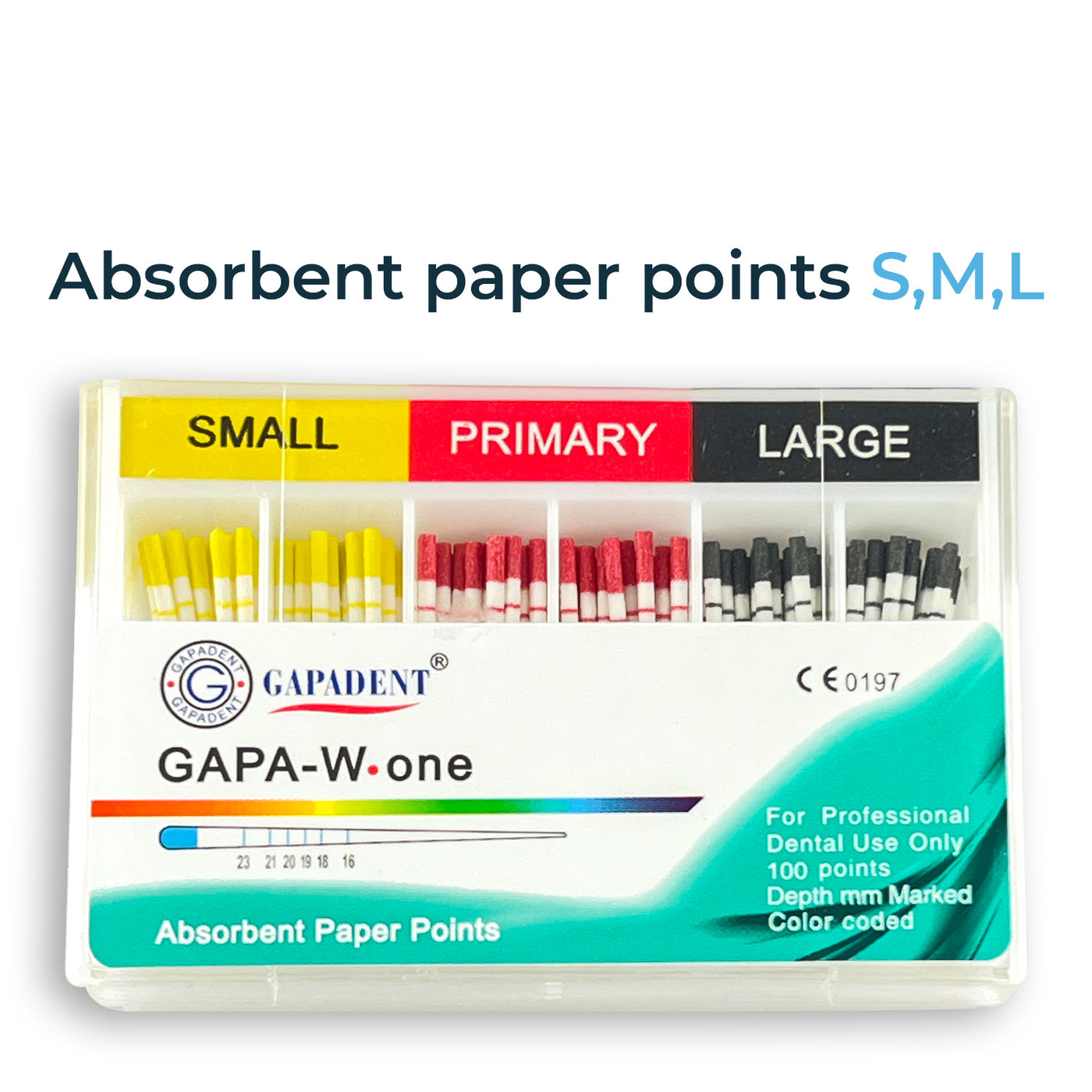 GAPA-W-One Absorbent Paper Points S,M,L (100 points)X | Default Title | VSDent