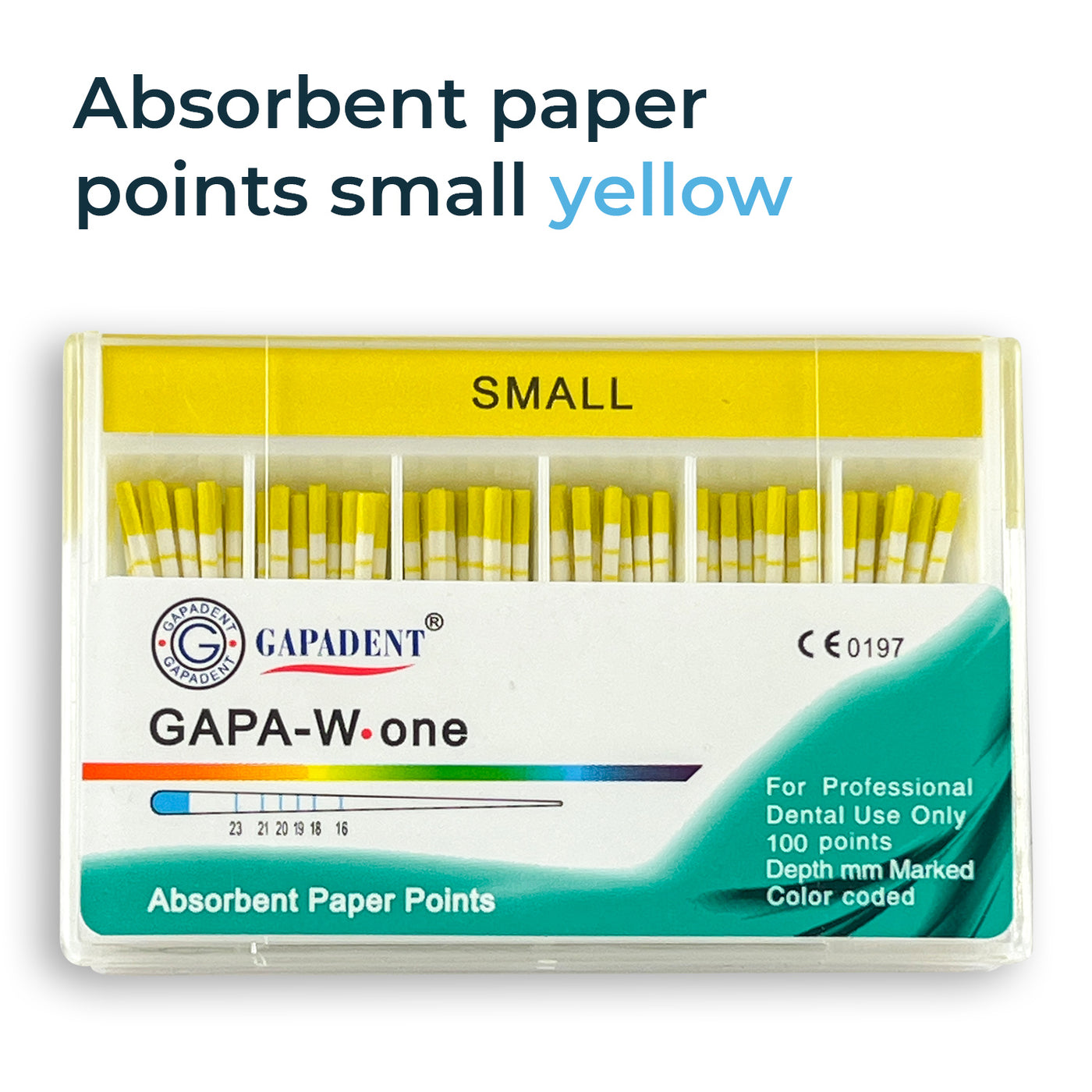 Absorbent Paper Points Small Yellow 100 pcs (4119998365795)