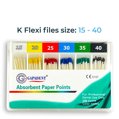 Absorbent Paper Points K Flexi 15 - 40 (200 points) | Default Title | VSDent