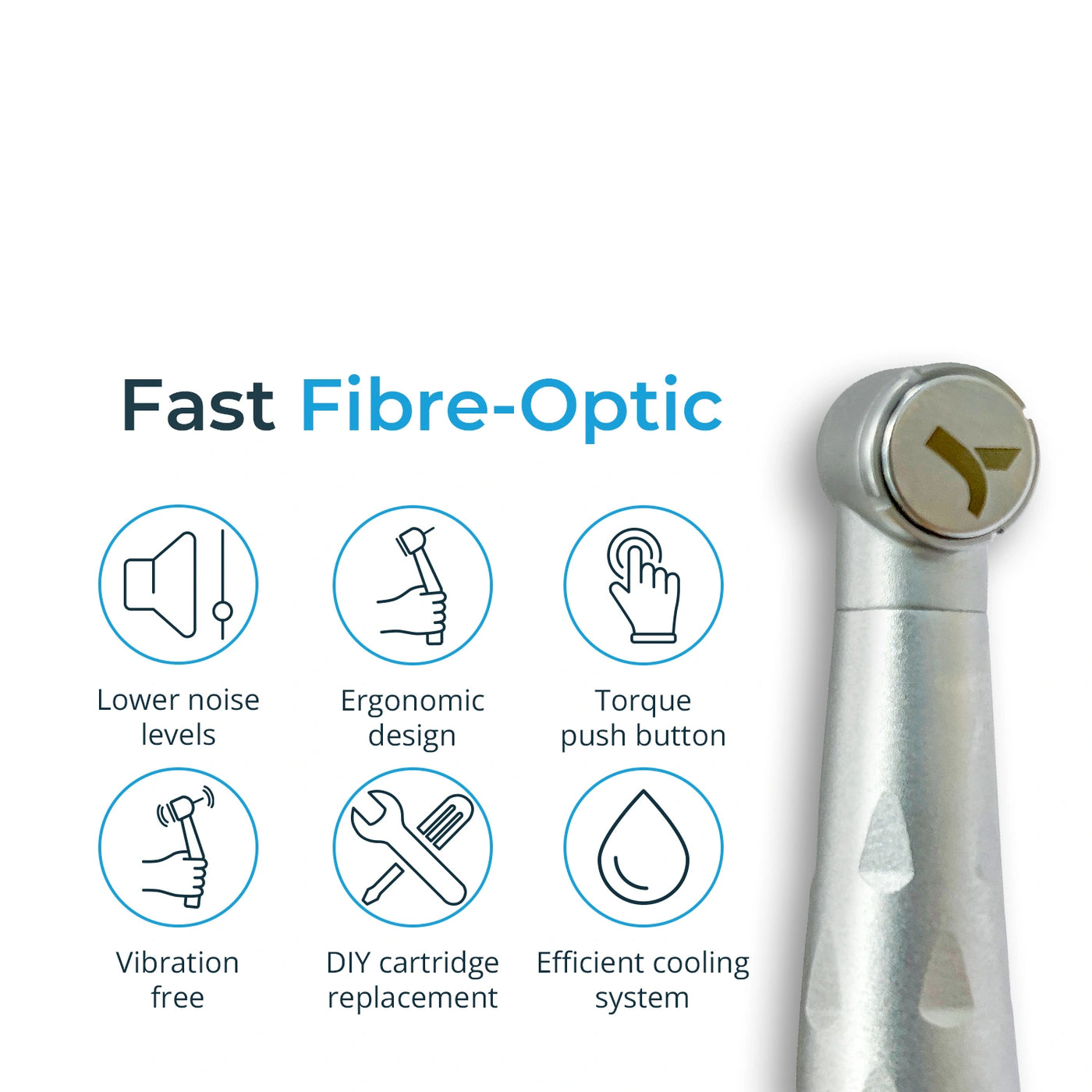 Delma Younity LED Fast Fibre-Optic  Handpiece Push Button KAVO 6H Compatible