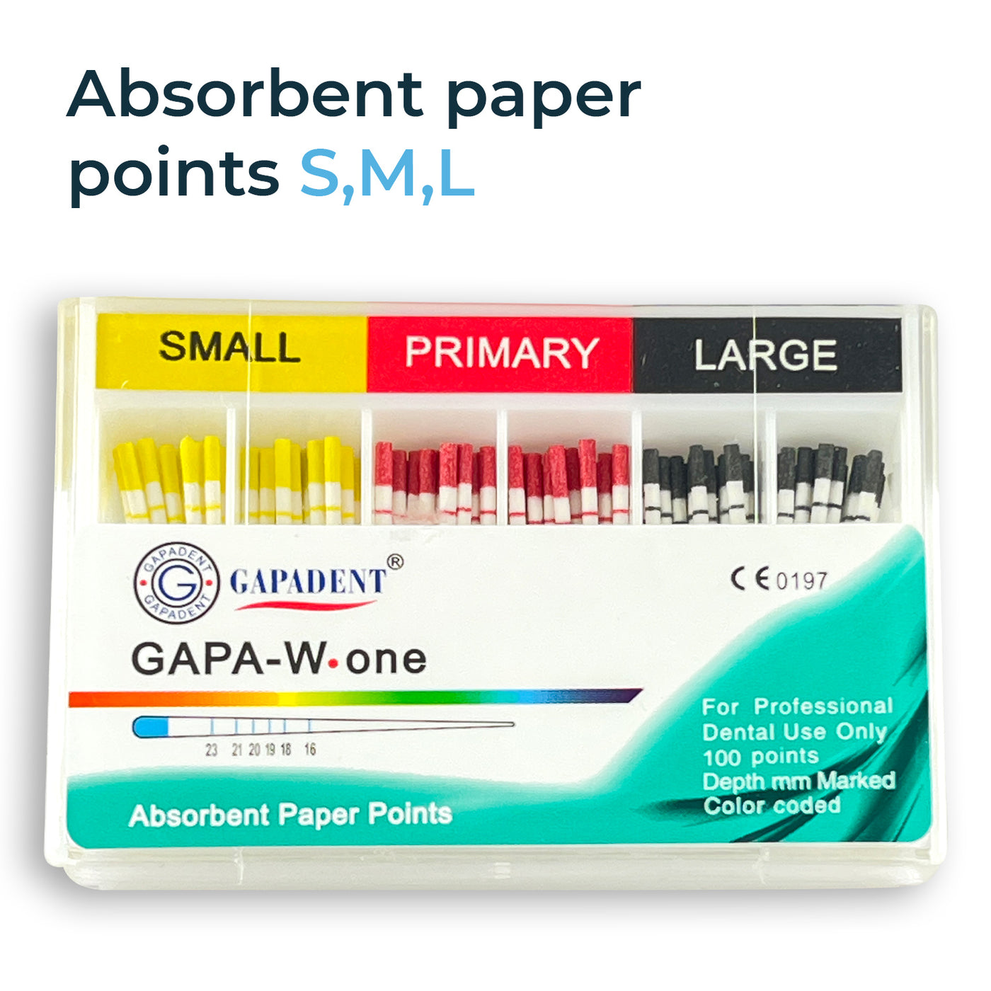 GAPA-W-One Absorbent Paper Points S,M,L (100 points)X (4120000102499)