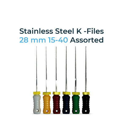 Stainless Steel K - Files 28 mm 15-40 Assorted | Default Title | VSDent