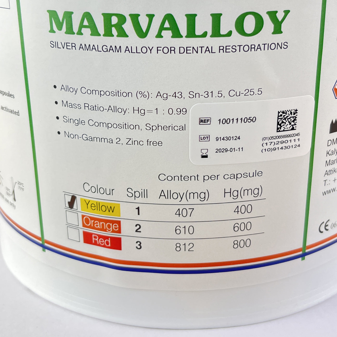 MARVALLOY Amalgam - 1 Spill - 500 Capsules (4119989551203)