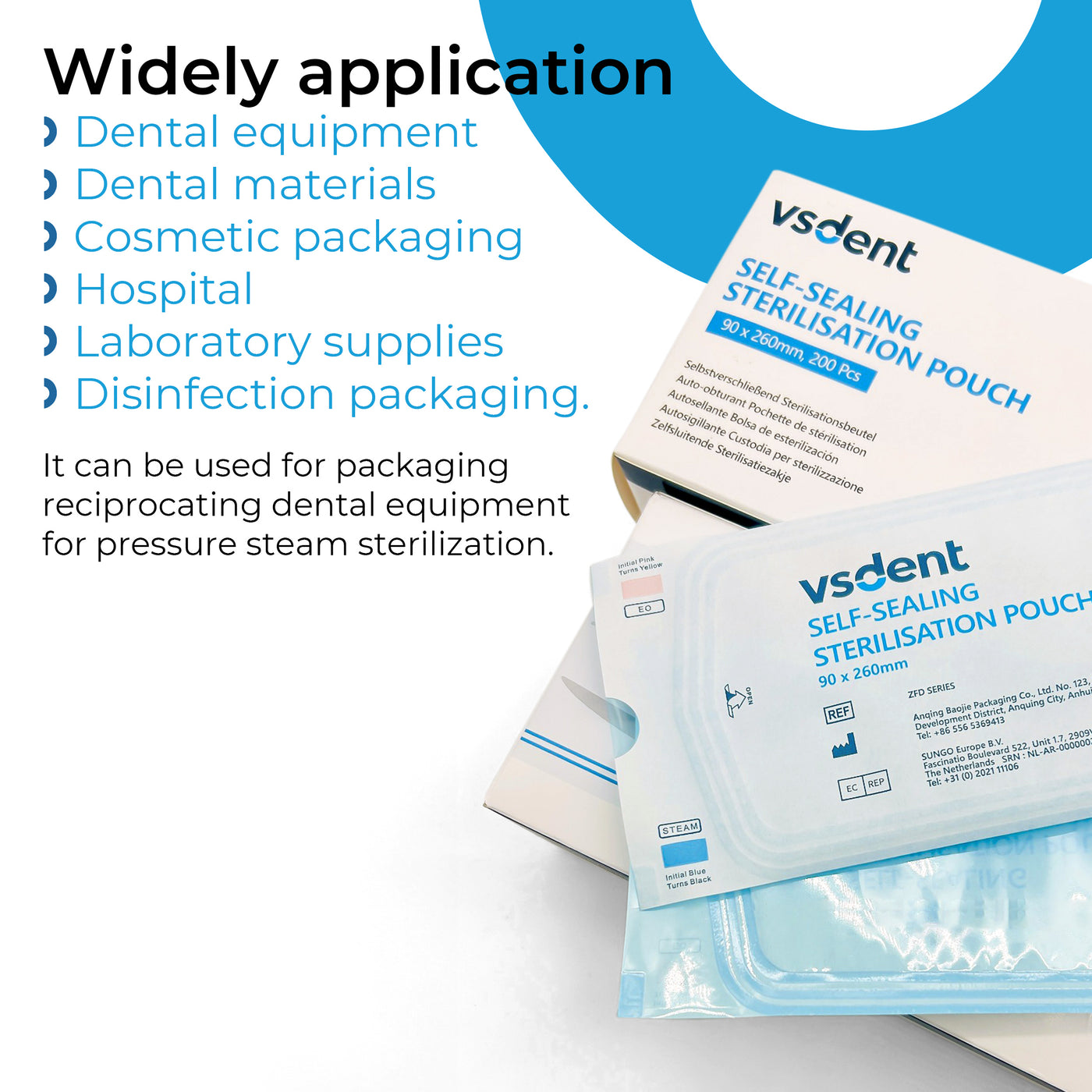 Self Sealing Sterilisation Pouches 90x260mm (Pack of 200) | Default Title | VSDent