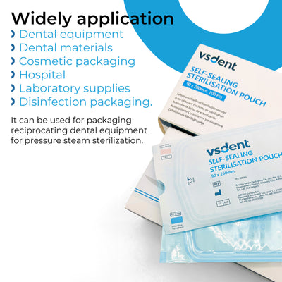 Self Sealing Sterilisation Pouches 90x260mm (Pack of 200) | Default Title | VSDent