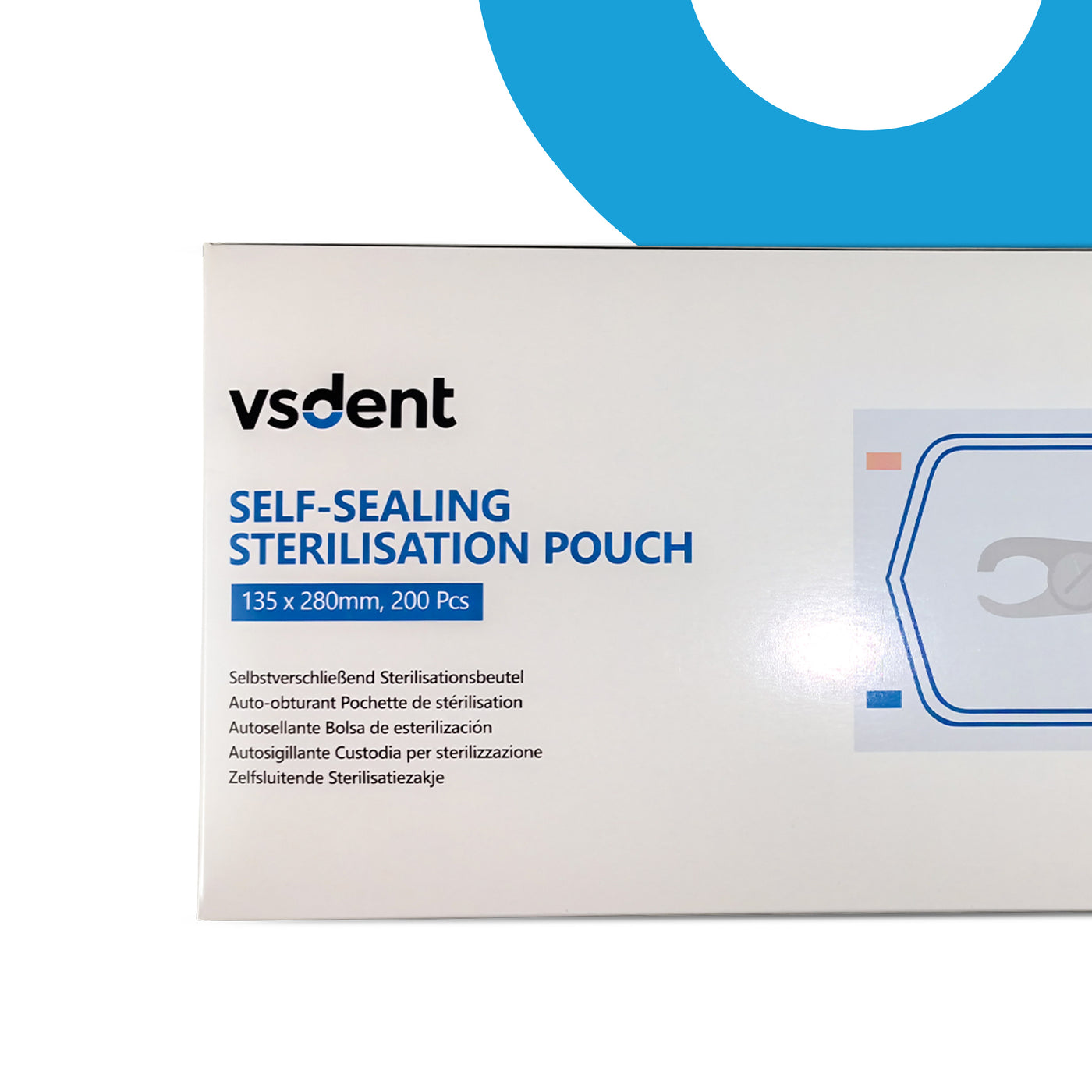 Self Sealing Sterilisation Pouches 135mmx280mm (Pack of 200) (9388148654390)