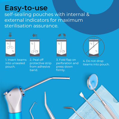 Self Sealing Sterilisation Pouches 135mmx280mm (Pack of 200) (9388148654390)