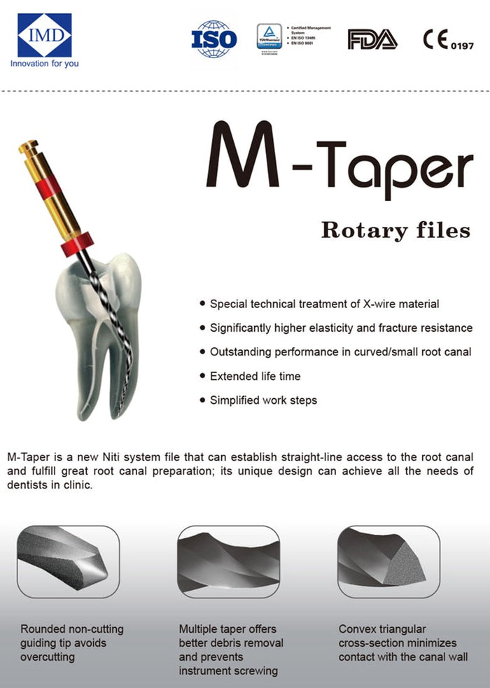 Dental MTaper NiTi File Rotary Engine Files 25mm (Pack of 6)