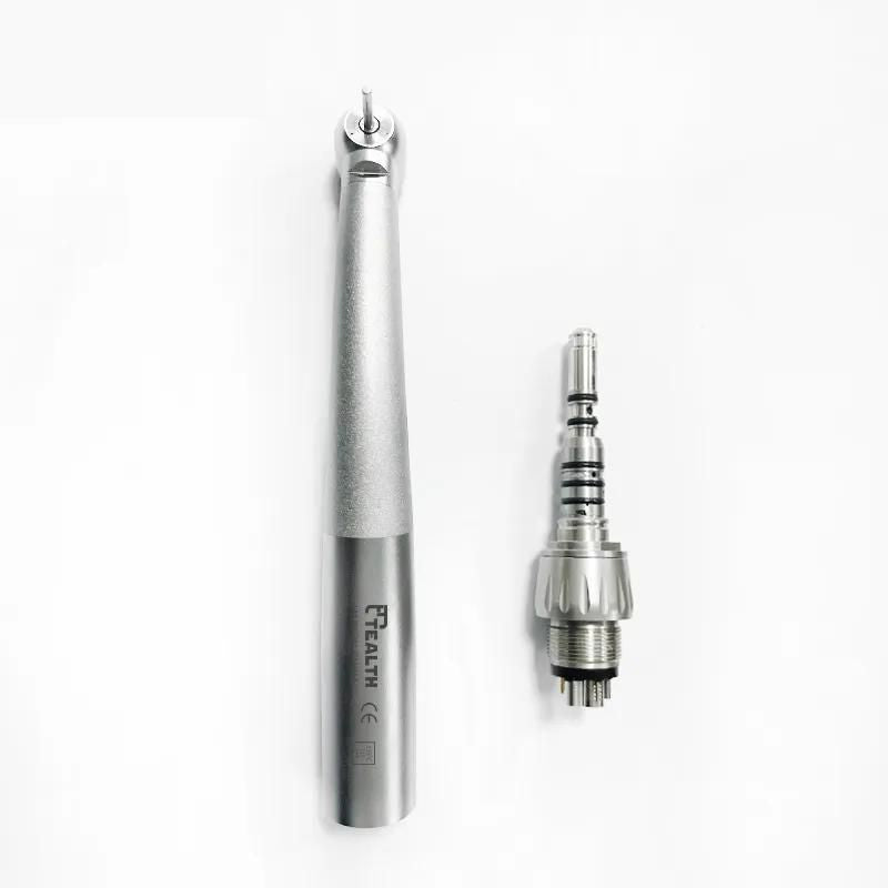 A Tealth Kavo & NSK Compatible Fiber Optic High Speed Turbine is shown on the left, alongside a detached coupling mechanism on the right. Both components feature a sleek, metallic design against a plain white background. The brand name "VSDent" is visible on the handpiece. (8903708475702)
