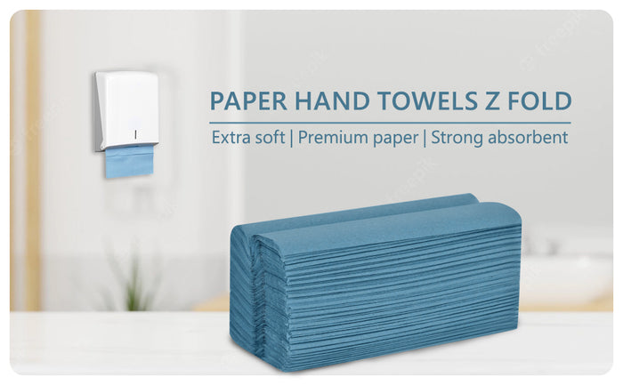Z-Fold Blue Paper Hand Towel 1 Ply | 3000 Sheets