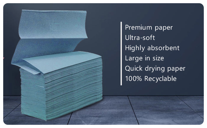 Z-Fold Blue Paper Hand Towel 1 Ply | 3000 Sheets