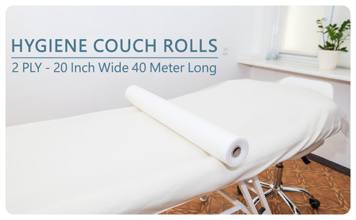 White Couch Roll 2 Ply Pure Cellulose | Pack of 9 and 12