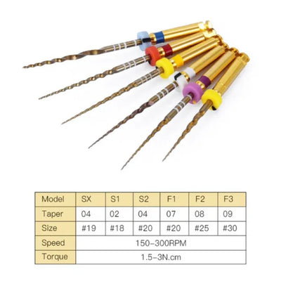 Dental MTaper NiTi File Rotary Engine Files 25mm (Pack of 6) (4119992828003)