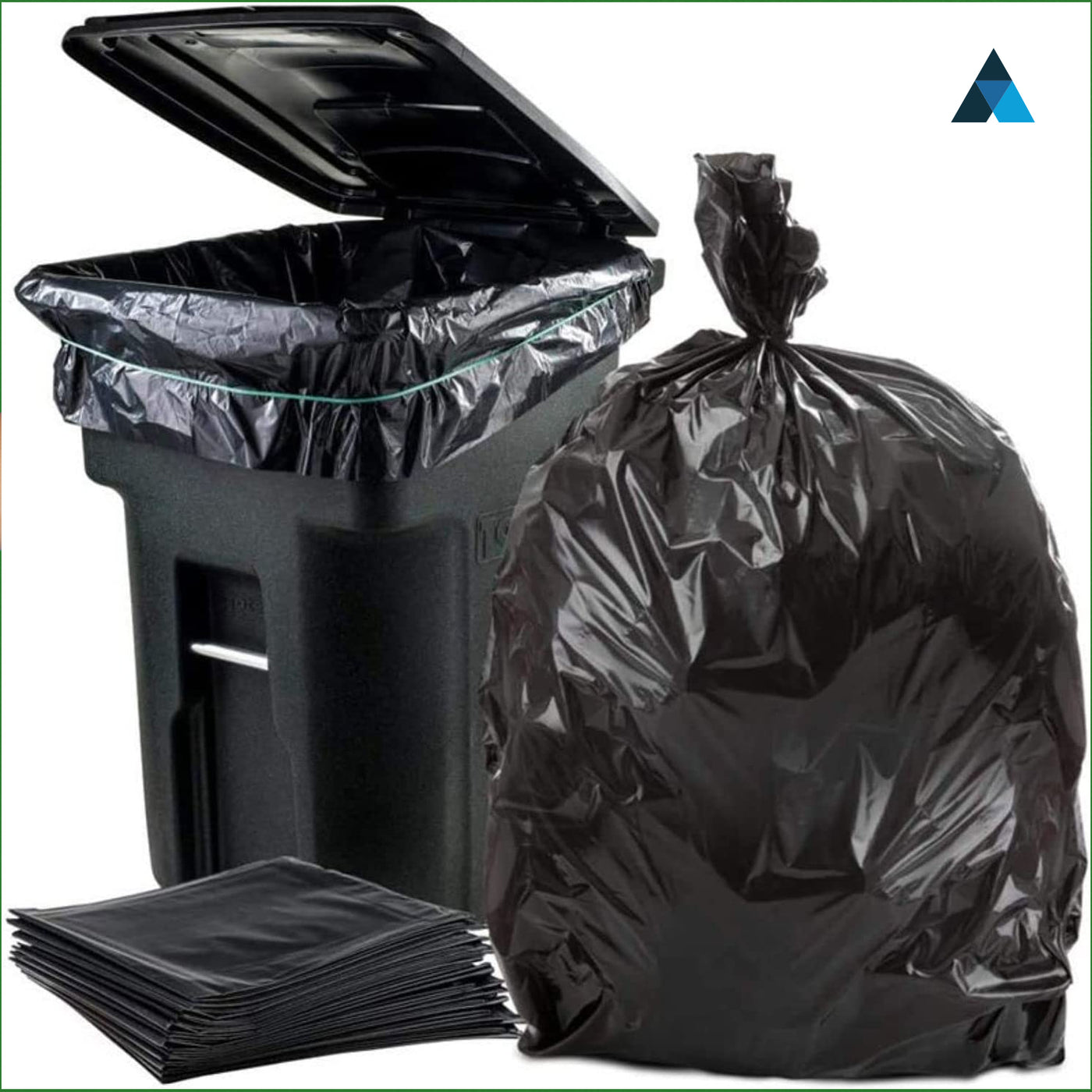 22x33x46 Inch Heavy Duty Black Bin Bags Leak-Proof Refuse Sacks (Pack of 100)