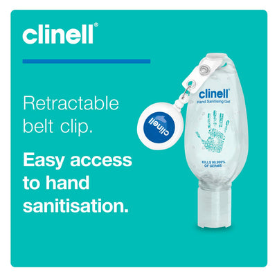 Clinell Hand Sanitising Alcohol Gel with Retractable Clip 50ml (8128708706614)