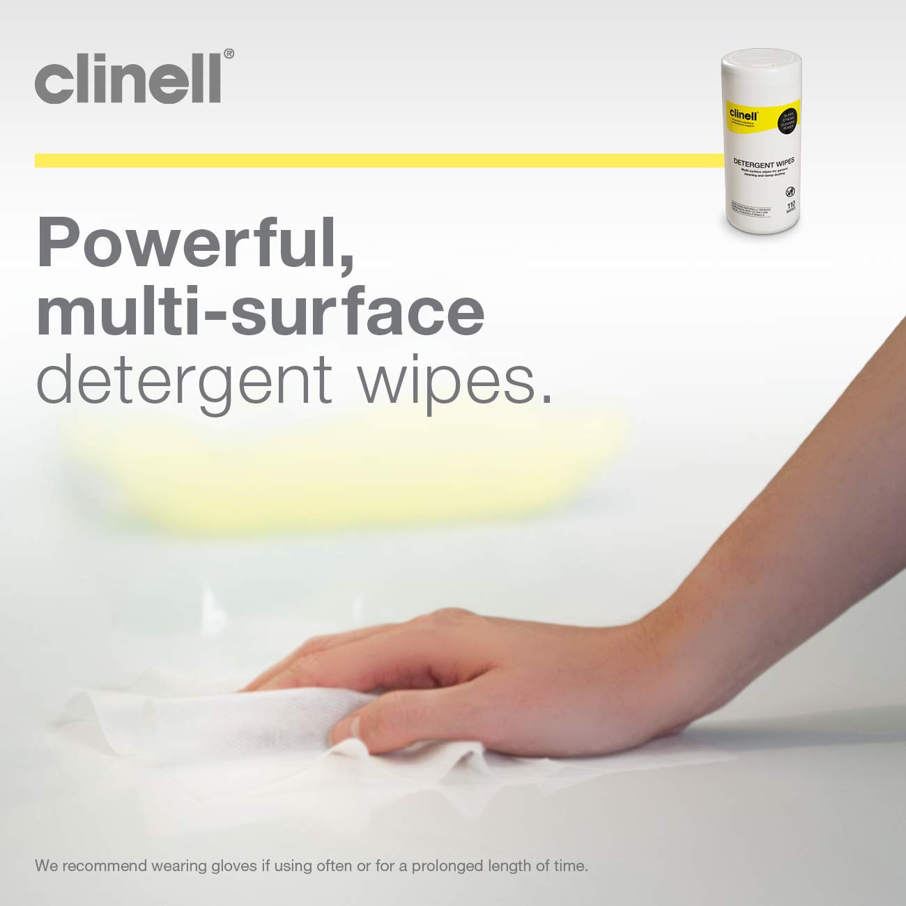 Clinell Detergent Tub 110 - 110 Wipes Per Tub (8126807933238)