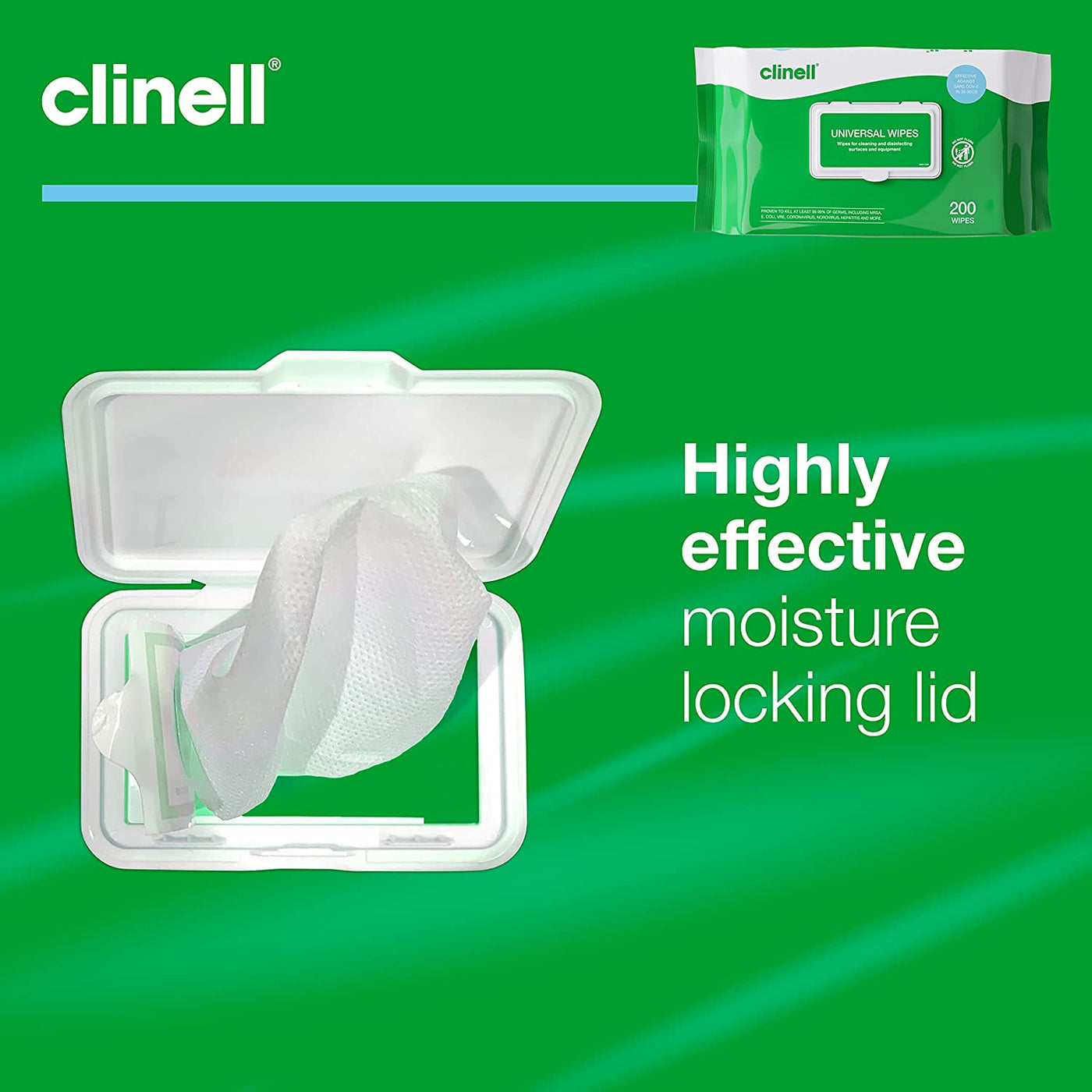 Clinell Universal Wipes 200 - 200 Wipes Per Pack (8110966145334)