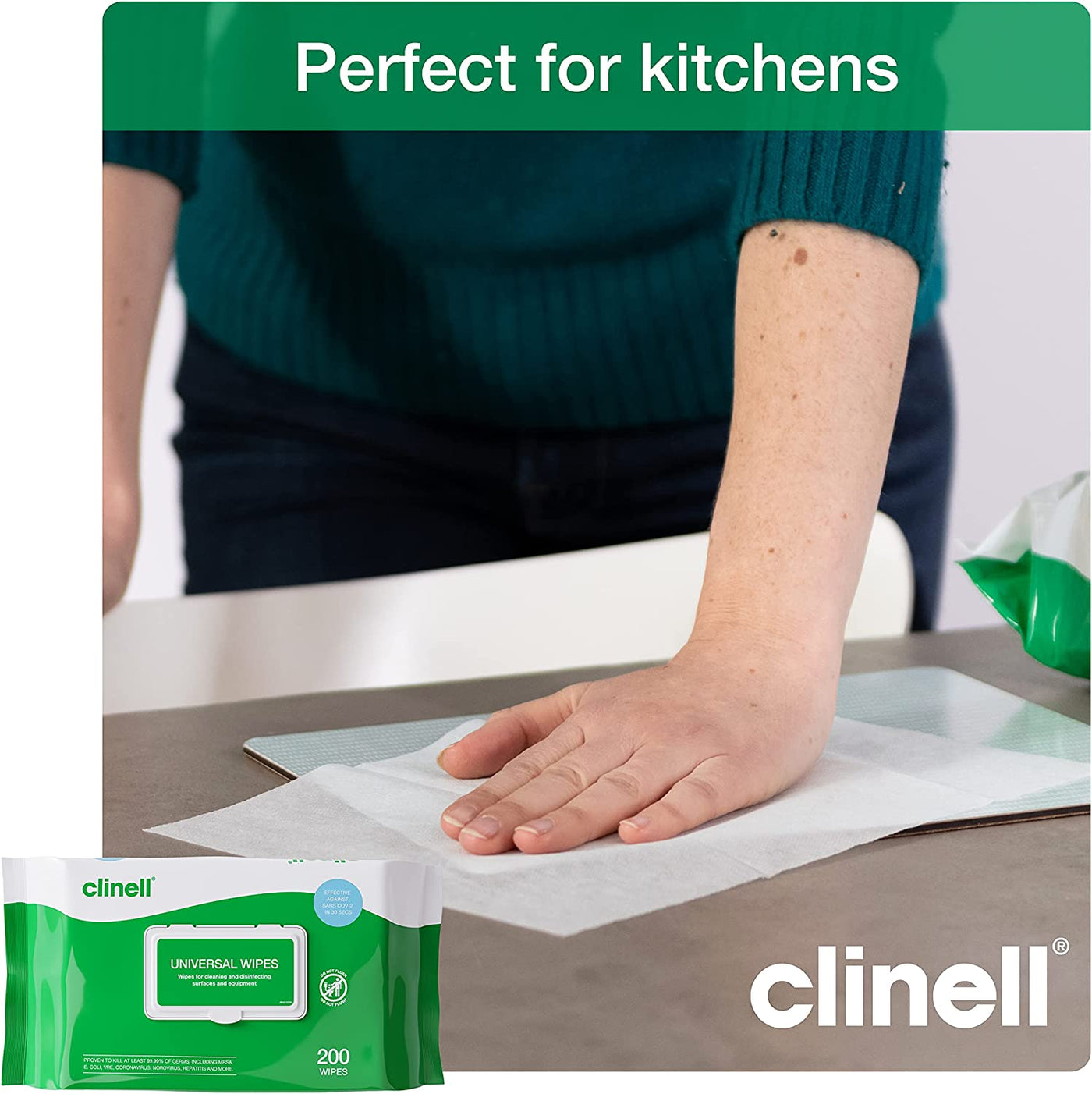Clinell Universal Wipes 200 - 200 Wipes Per Pack (8110966145334)